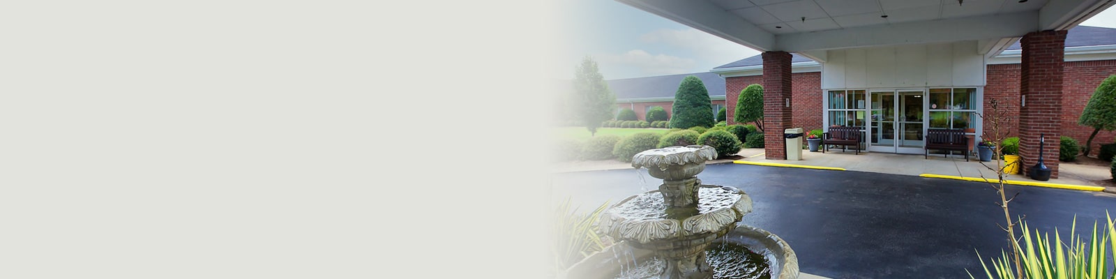 A fountain near the front doors of Cherrywood